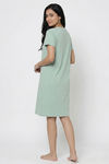 Zivame Farm Lore Knit Cotton Knee Length Nightdress - Cameo Green — thumbnail 3